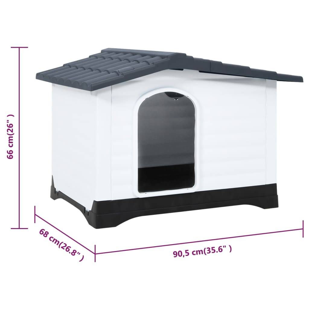 Grande niche pour chien polypropylène plancher surélevé Gris 90.5x68cm – ComfortXL Pet Living - Image 8