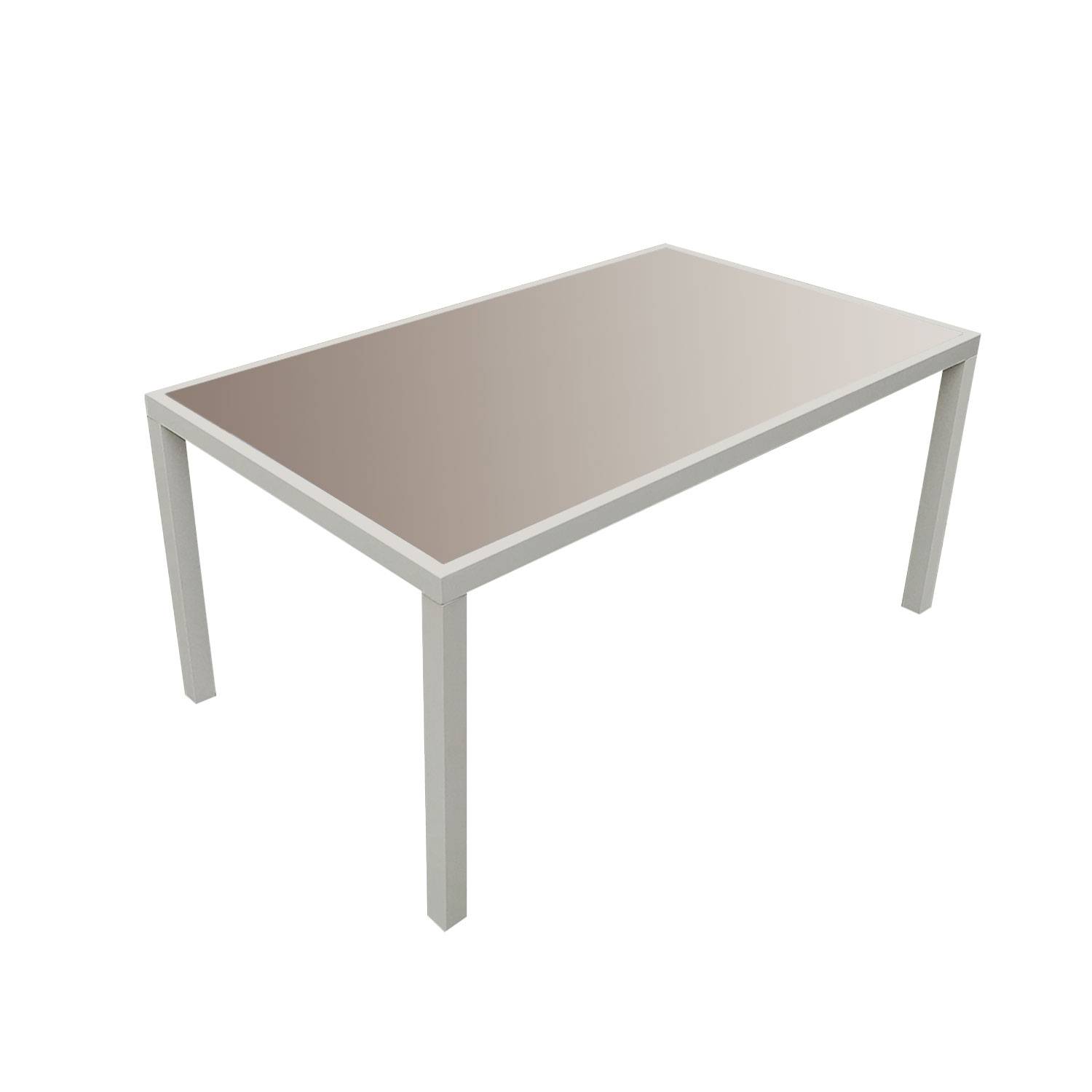 Happy Garden - Salon de jardin BERGAMO en textilène taupe 6 places - aluminium taupe - HAPPY GARDEN - Image 2