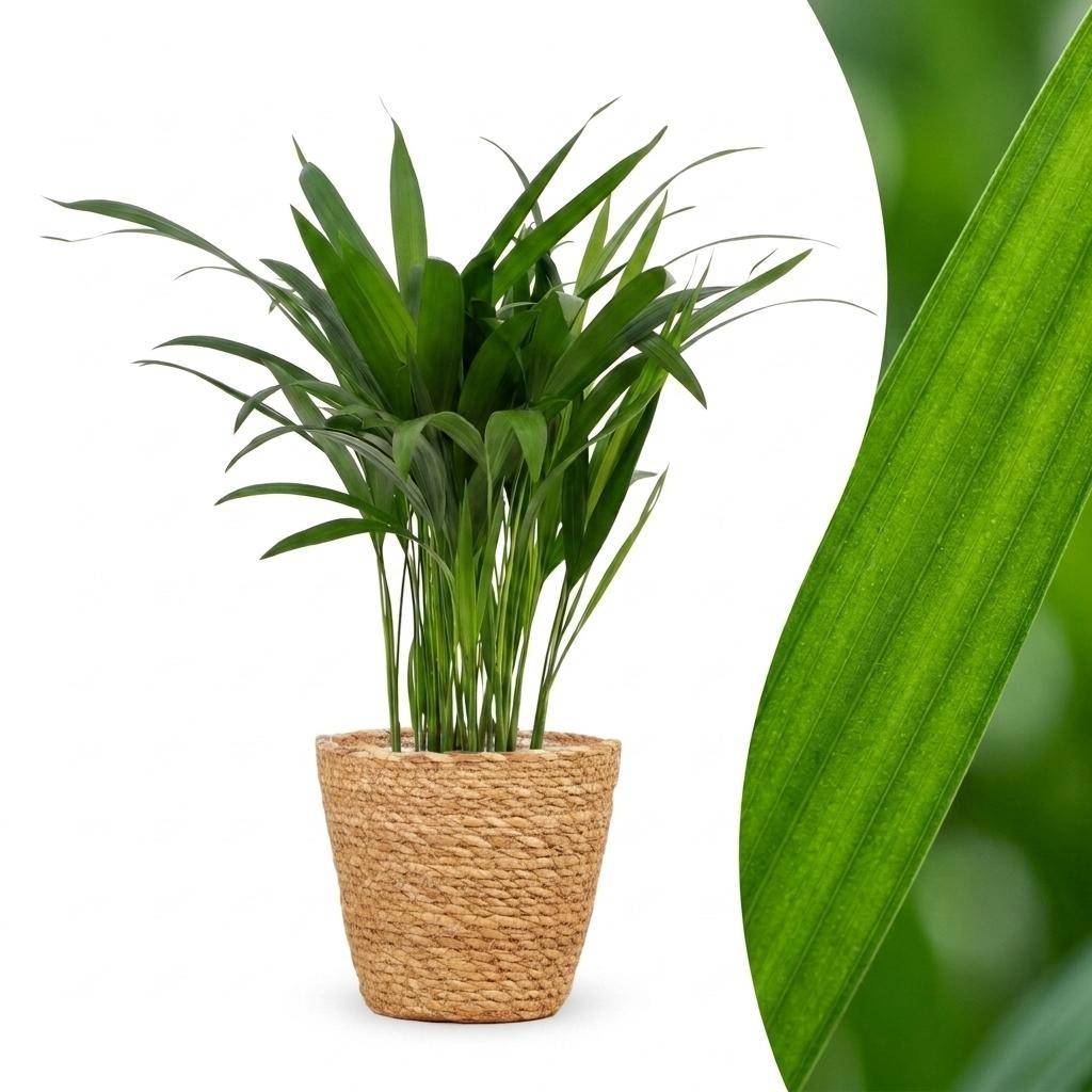 La Green Touch - Areca Lutescens - Palmier Areca - Panier en jonc de mer inclus - Pot Ø12 cm, H 45 cm - Image 1