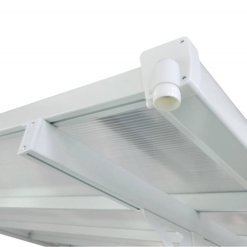 Pergola adossée ajustable 18,85 m² aluminium blanc toiture polycarbonate anti-UV X-METAL - Image 7