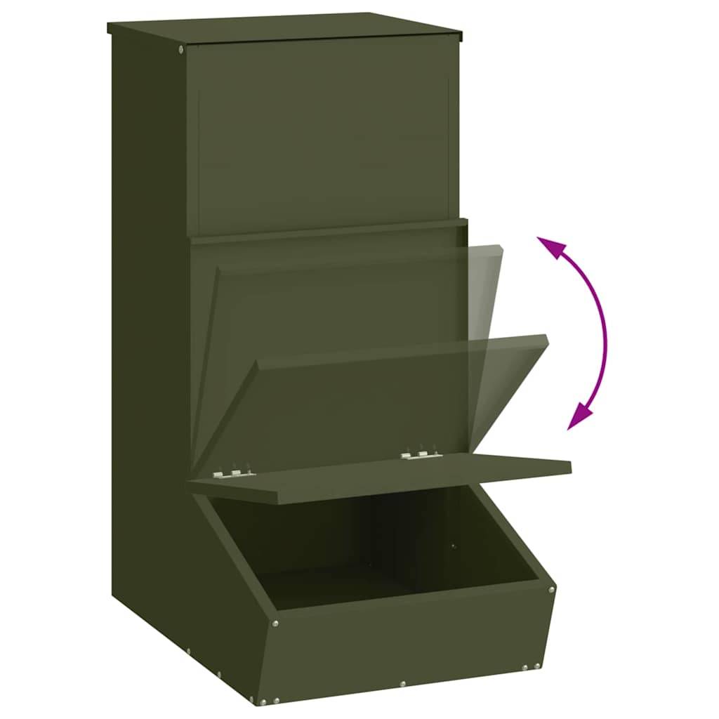 Distributeur Porcs Métal 20kg Automatique Robuste Vert Olive - ComfortXL Outdoor Living - Image 8