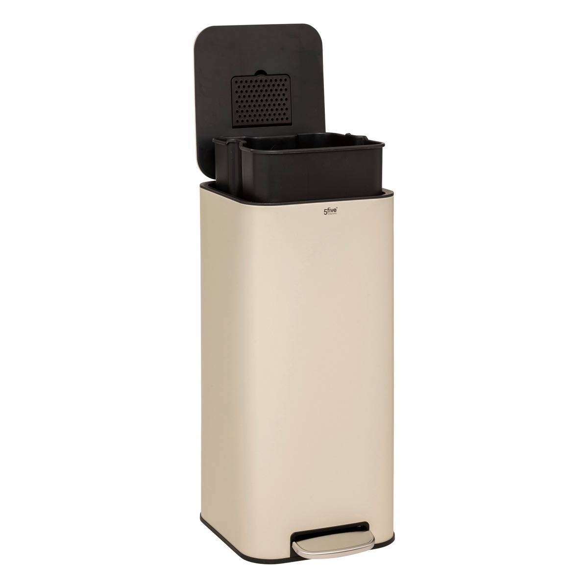 Poubelle "Delta" en métal beige 30L - 5five - Image 3