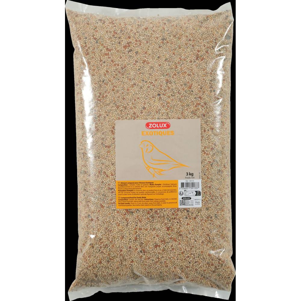 Zolux - Graines pour oiseaux exotiques sac de 3 kg pour oiseaux - Image 3