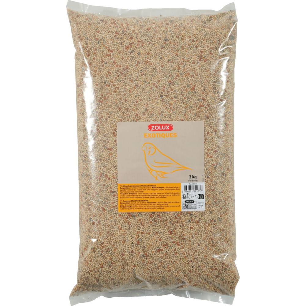 Zolux - Graines pour oiseaux exotiques sac de 3 kg pour oiseaux - Image 1