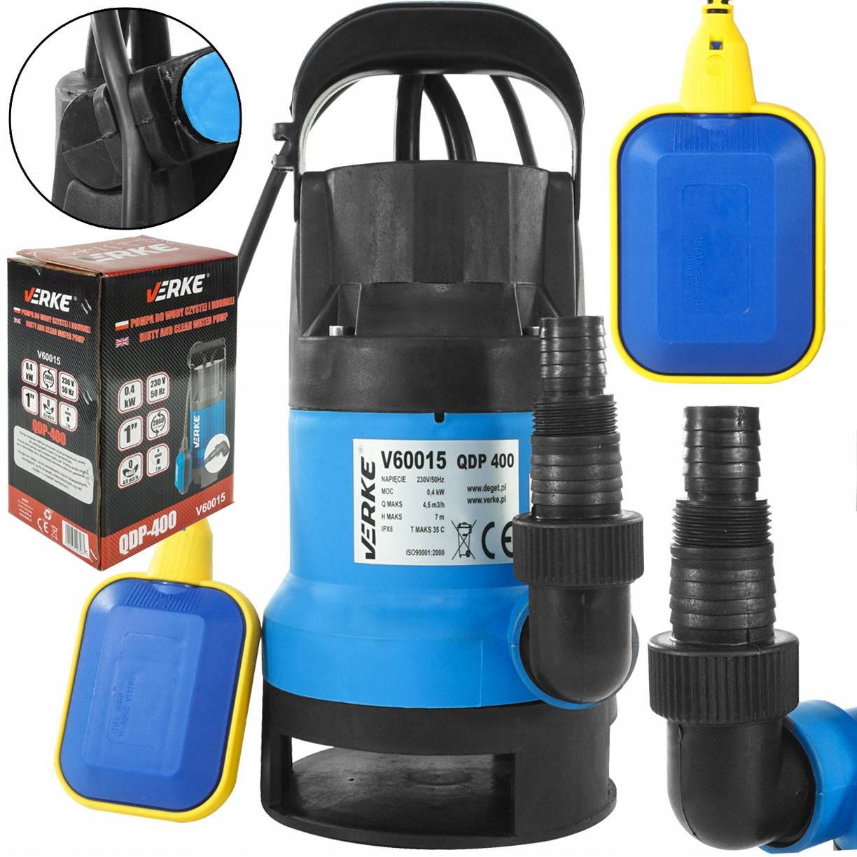 Importdistrib - Pompe submersible vide cave Eaux propre Sales 400 W avec flotteur - Image 4
