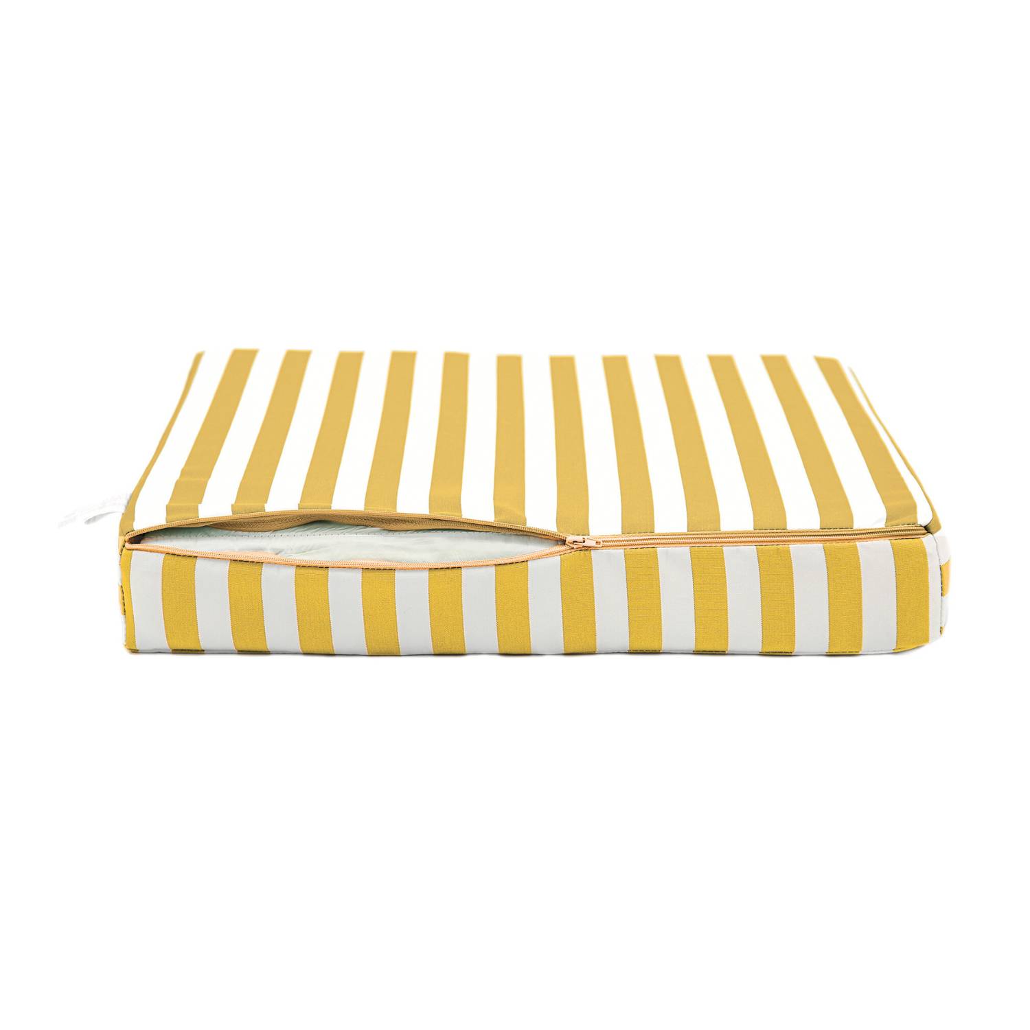 Coussins pour salon de jardin déhoussable 60x60cm Rayure jaune - Déco arts - Image 6