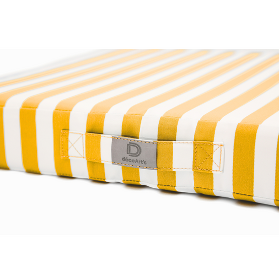 Coussins pour salon de jardin déhoussable 60x60cm Rayure jaune - Déco arts - Image 3