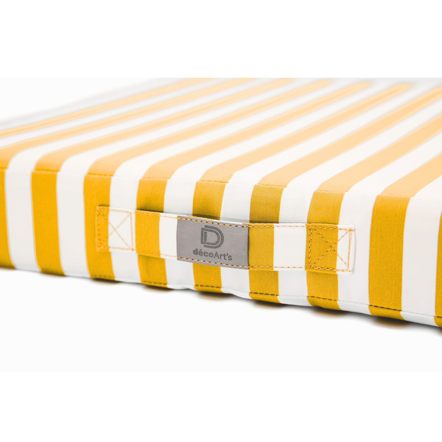 Coussins pour salon de jardin déhoussable 60x60cm Rayure jaune - Déco arts - Image 3