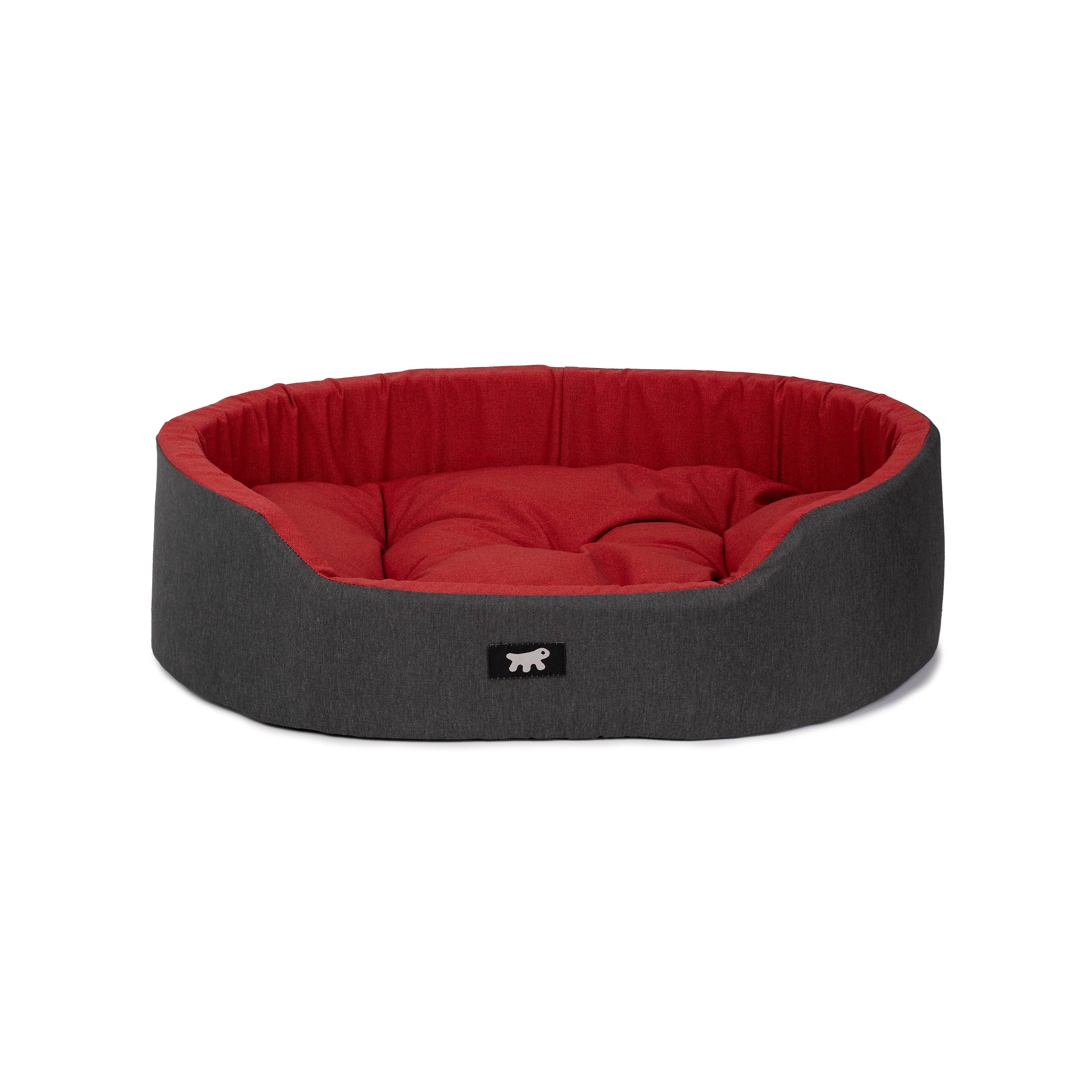 Ferplast - Ferplast Panier Chien Dandy, Coussin Amovible et Lavable, Housse en Coton avec Rembourrage Doux, Lit Chiens Moyen, 80 x 55 x H 18 cm, Rouge - Image 1