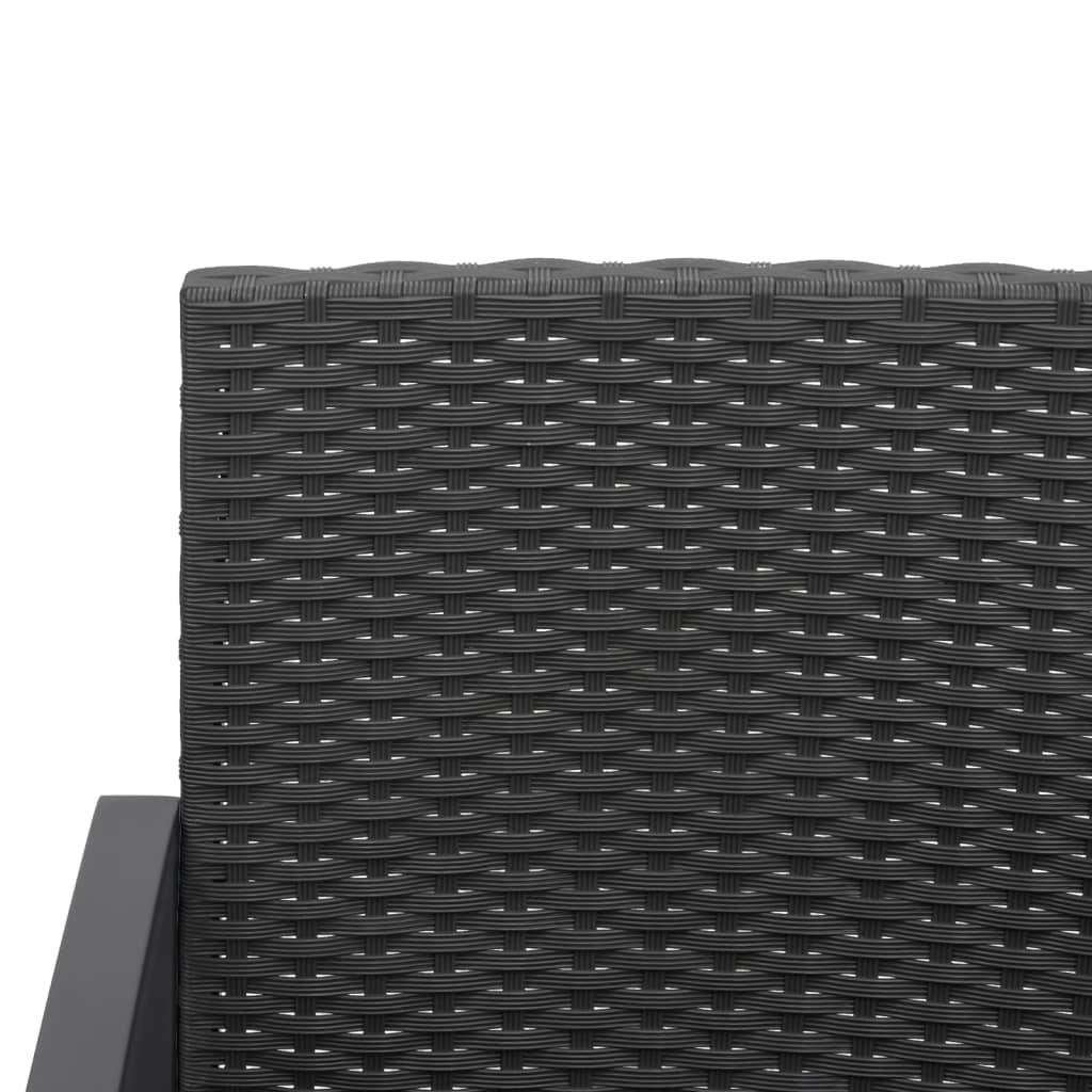 ComfortXL - Banc de Jardin 3 Places Plastique Aspect Rotin Durable avec Coussins Noir 152cm – ComfortXL Outdoor Living - Image 6