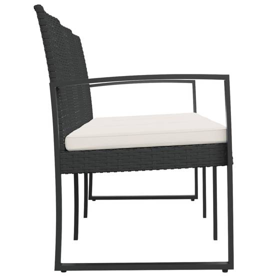 ComfortXL - Banc de Jardin 3 Places Plastique Aspect Rotin Durable avec Coussins Noir 152cm – ComfortXL Outdoor Living - Image 4