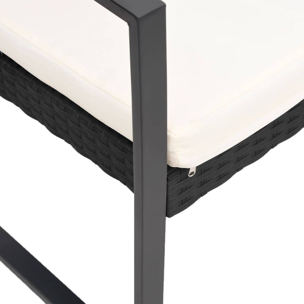 ComfortXL - Banc de Jardin 3 Places Plastique Aspect Rotin Durable avec Coussins Noir 152cm – ComfortXL Outdoor Living - Image 5