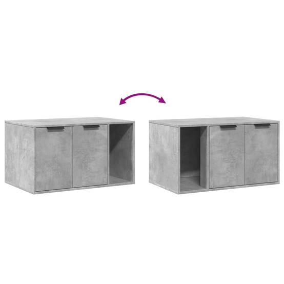 Meuble de bac à litière pour chat bois d'ingénierie gris béton 80 x 50 x 45 cm - PANGIVO - Image 8
