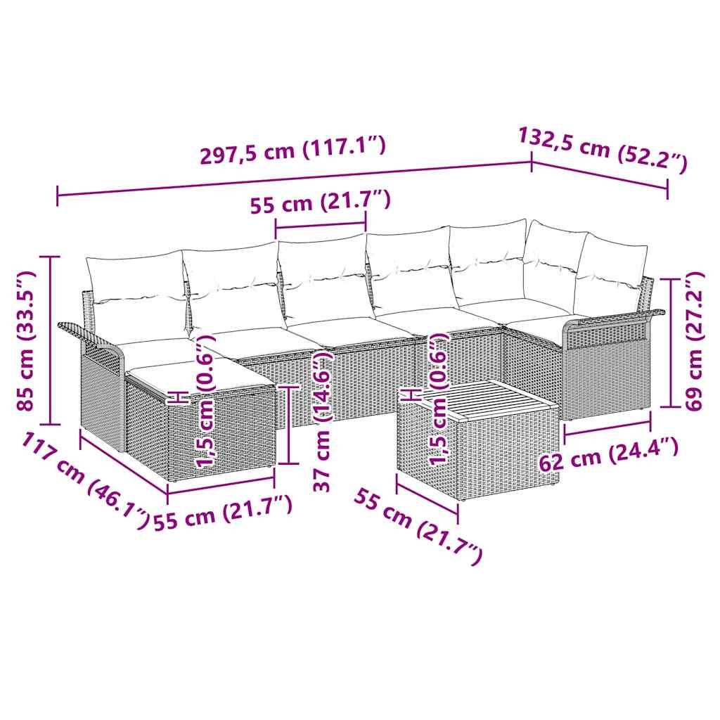 Vidaxl - Ensemble de canapé de jardin avec coussin 8 pcs Noir polyrotin vidaXL 3347359 - Image 3
