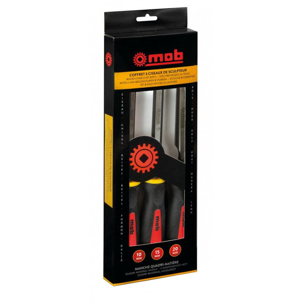 Jeu de 3 ciseaux de sculpteur tri-matière - MOB - Image 1