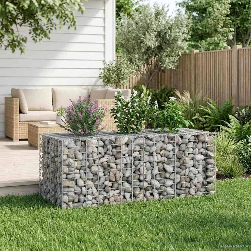 PANGIVO - Lit surélevé gabion Acier galvanisé Argenté 140 x 60 x 55 cm - PANGIVO - Image 5