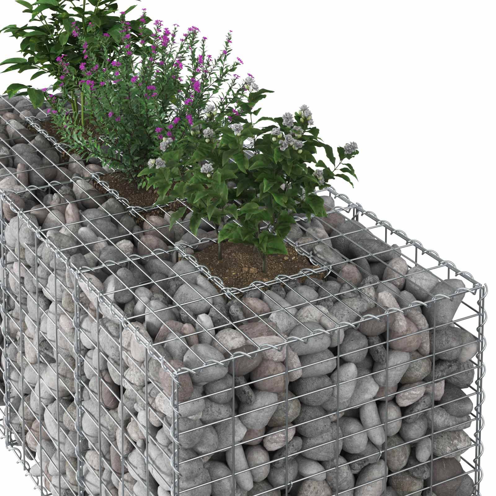 PANGIVO - Lit surélevé gabion Acier galvanisé Argenté 140 x 60 x 55 cm - PANGIVO - Image 4