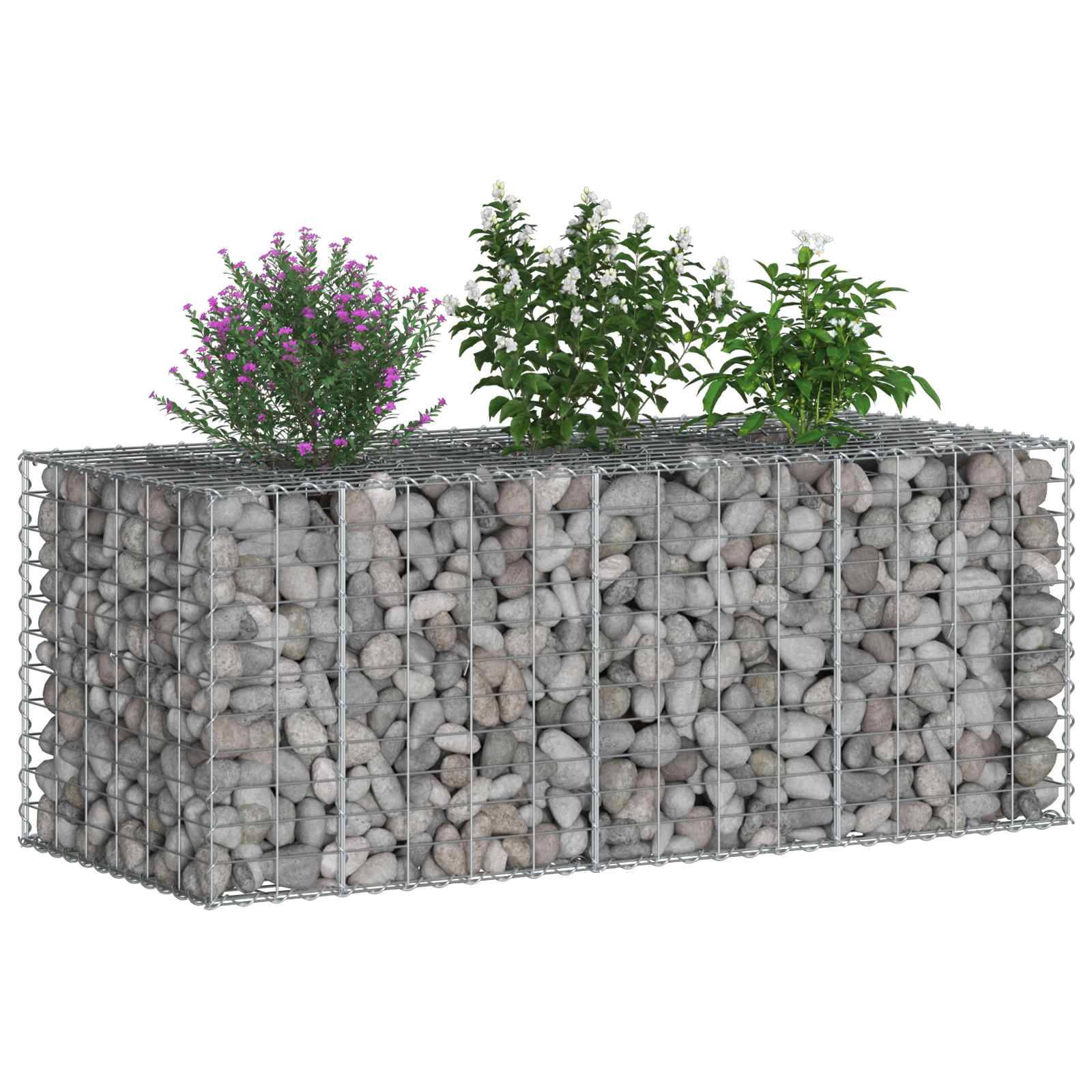 PANGIVO - Lit surélevé gabion Acier galvanisé Argenté 140 x 60 x 55 cm - PANGIVO - Image 3