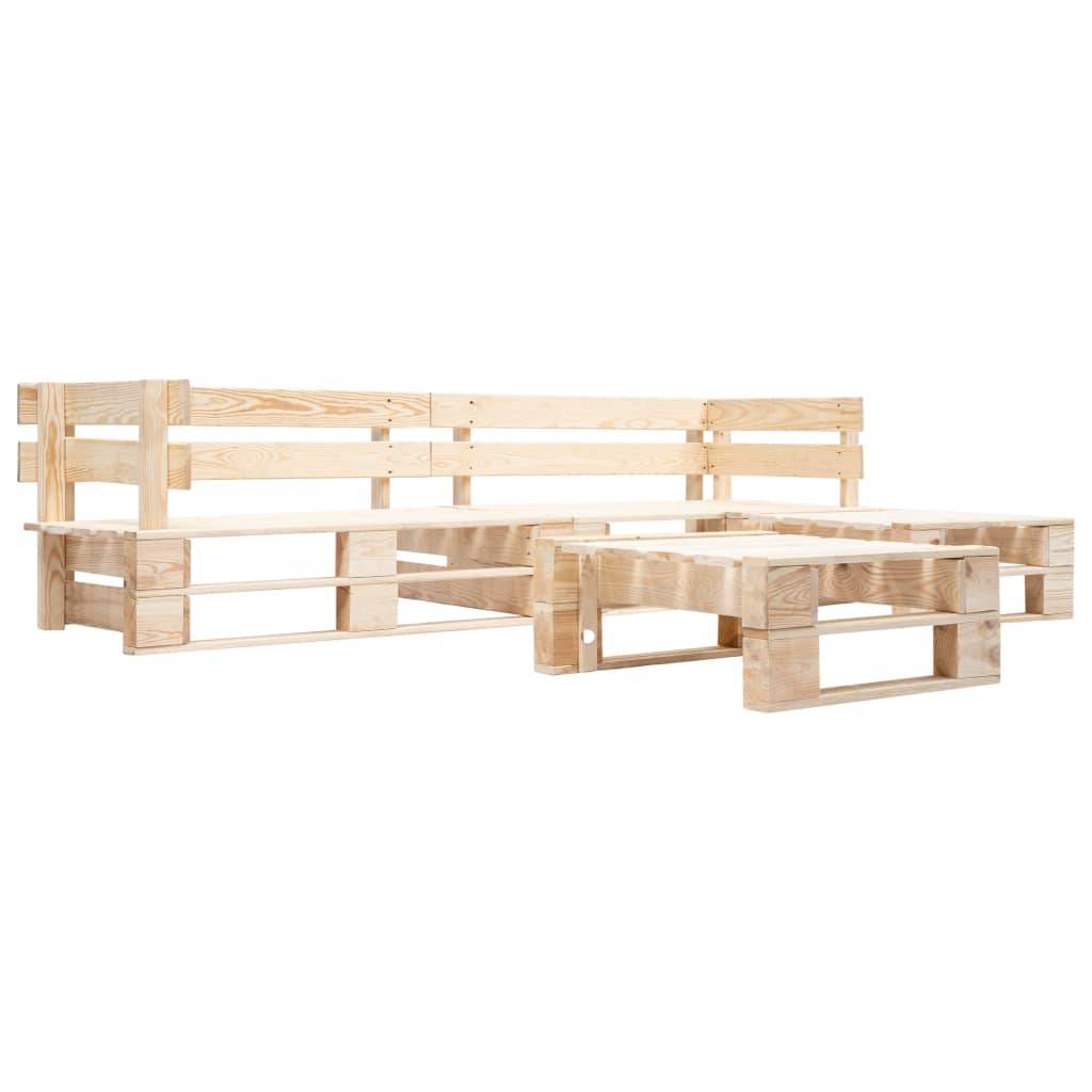 Helloshop26 - Salon de jardin meuble d'extérieur ensemble de mobilier palette 4 pièces avec coussins rouge bois - Image 3