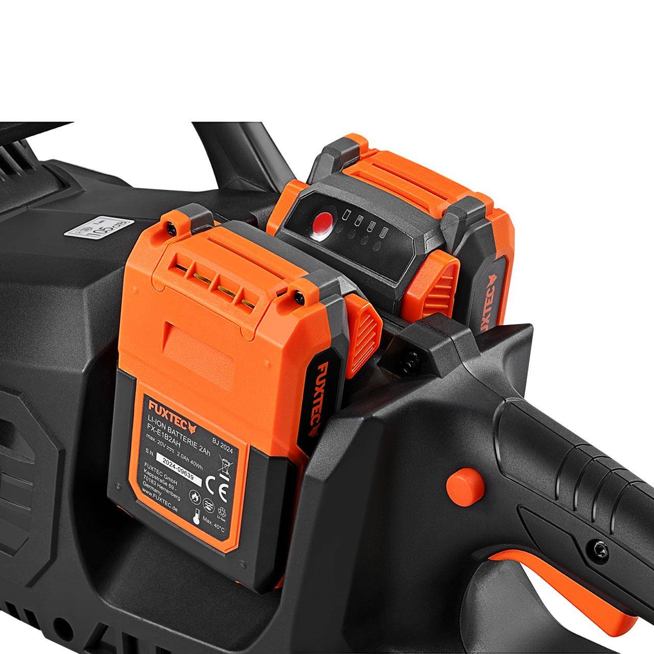 Tronçonneuse batterie sans fil 2x20V - FUXTEC  FX-E2KSSET - longueur de coupe 35cm, batteries & double chargeur - Image 4