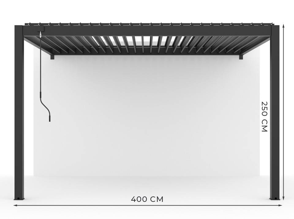 Pergola Bioclimatique Aluminium Adossee 12m² - 3x4m - Store Latéral Inclus - Image 4