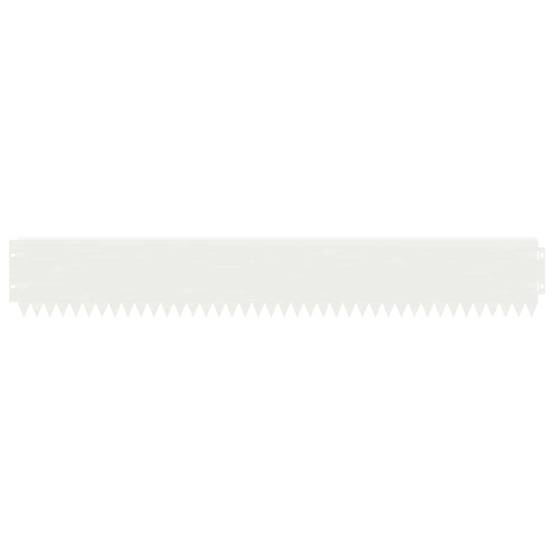 Bordure de pelouse acier extérieur séparation 10 pcs 103x15cm blanc - ComfortXL Outdoor Living - Image 5