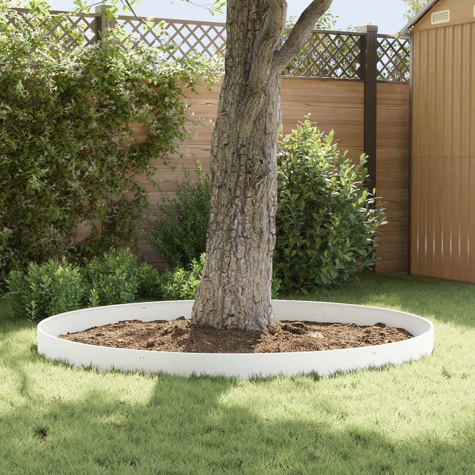 Bordure de pelouse acier extérieur séparation 10 pcs 103x15cm blanc - ComfortXL Outdoor Living - Image 4