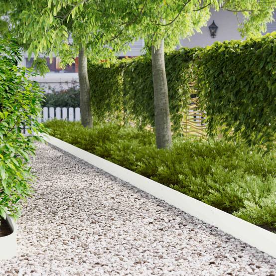 Bordure de pelouse acier extérieur séparation 10 pcs 103x15cm blanc - ComfortXL Outdoor Living - Image 1