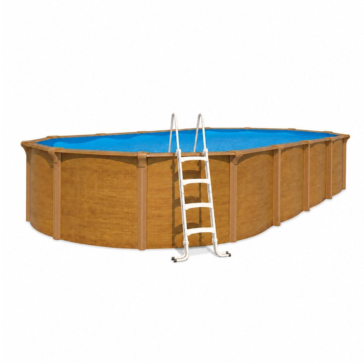 Trigano Jardin - Piscine hors sol acier ovale 9,15 x 4,55 x 1,32 m aspect bois OSMOSE - Image 1
