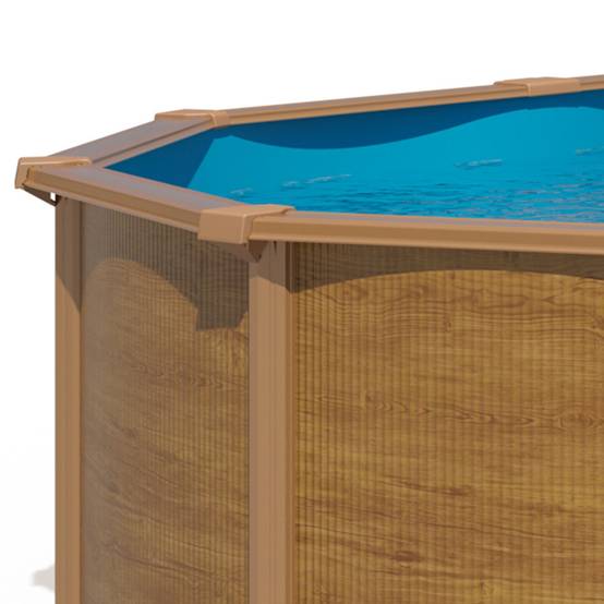 Piscine hors sol acier ovale 9,15 x 4,55 x 1,32 m aspect bois OSMOSE - Image 3