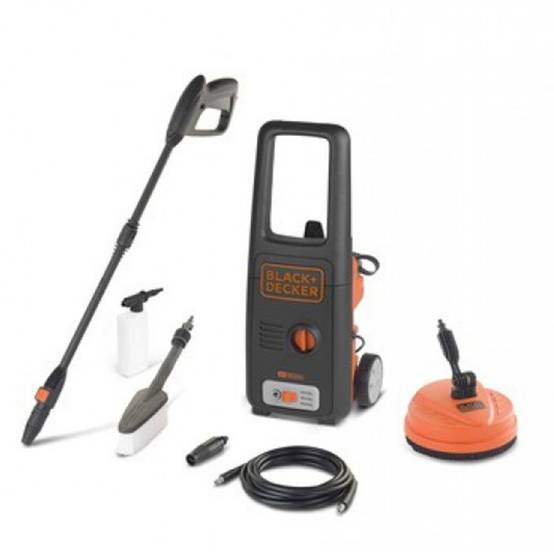 Black & Decker - Nettoyeur Haute Pression BLACK & DECKER 1400W COMPLET Enrouleur + Brosse Fixe + Brosse Terrasse 110 bar 390 L/h - Image 2