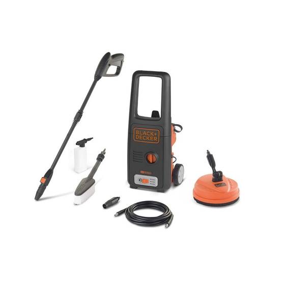 Black & Decker - Nettoyeur Haute Pression BLACK & DECKER 1400W COMPLET Enrouleur + Brosse Fixe + Brosse Terrasse 110 bar 390 L/h - Image 1