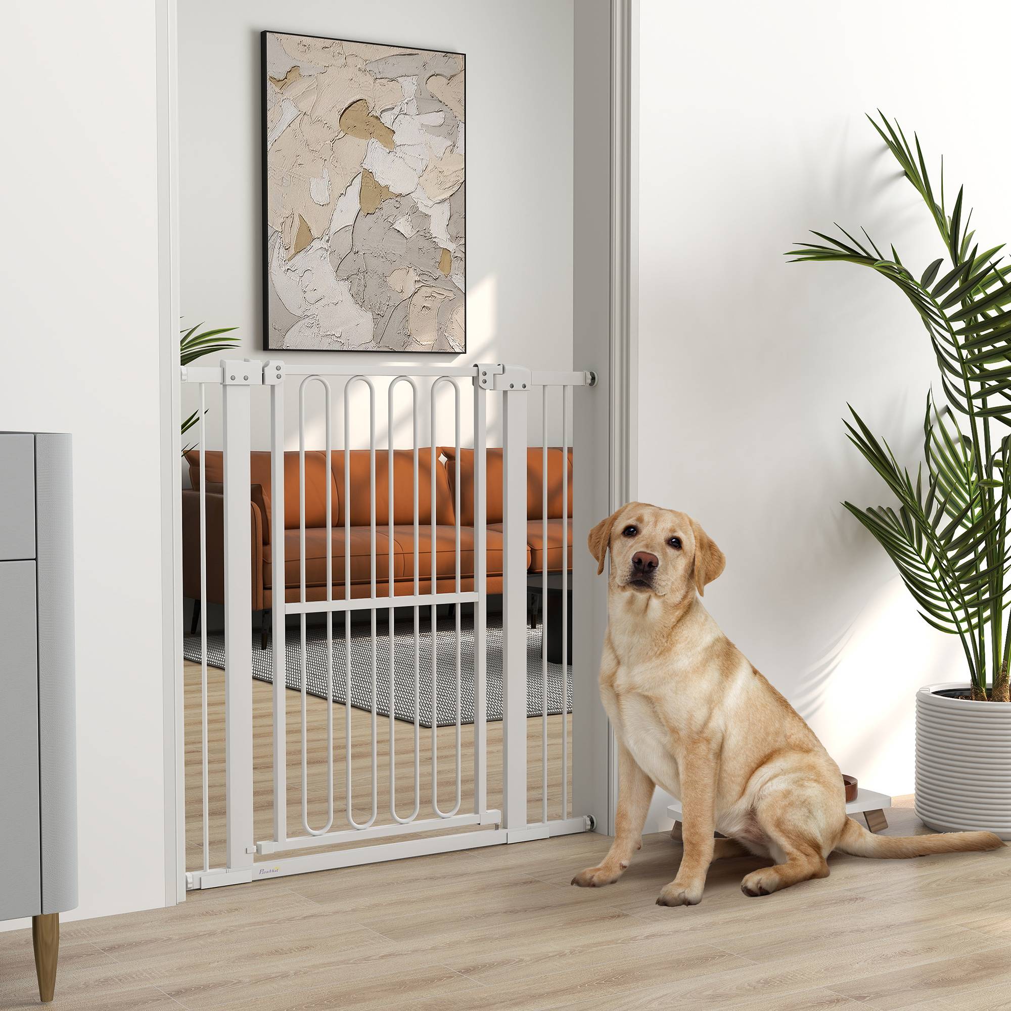 Sans Marque - Barrière de porte pour chien, 76-104 cm, sans perçage, pour escaliers - Image 3