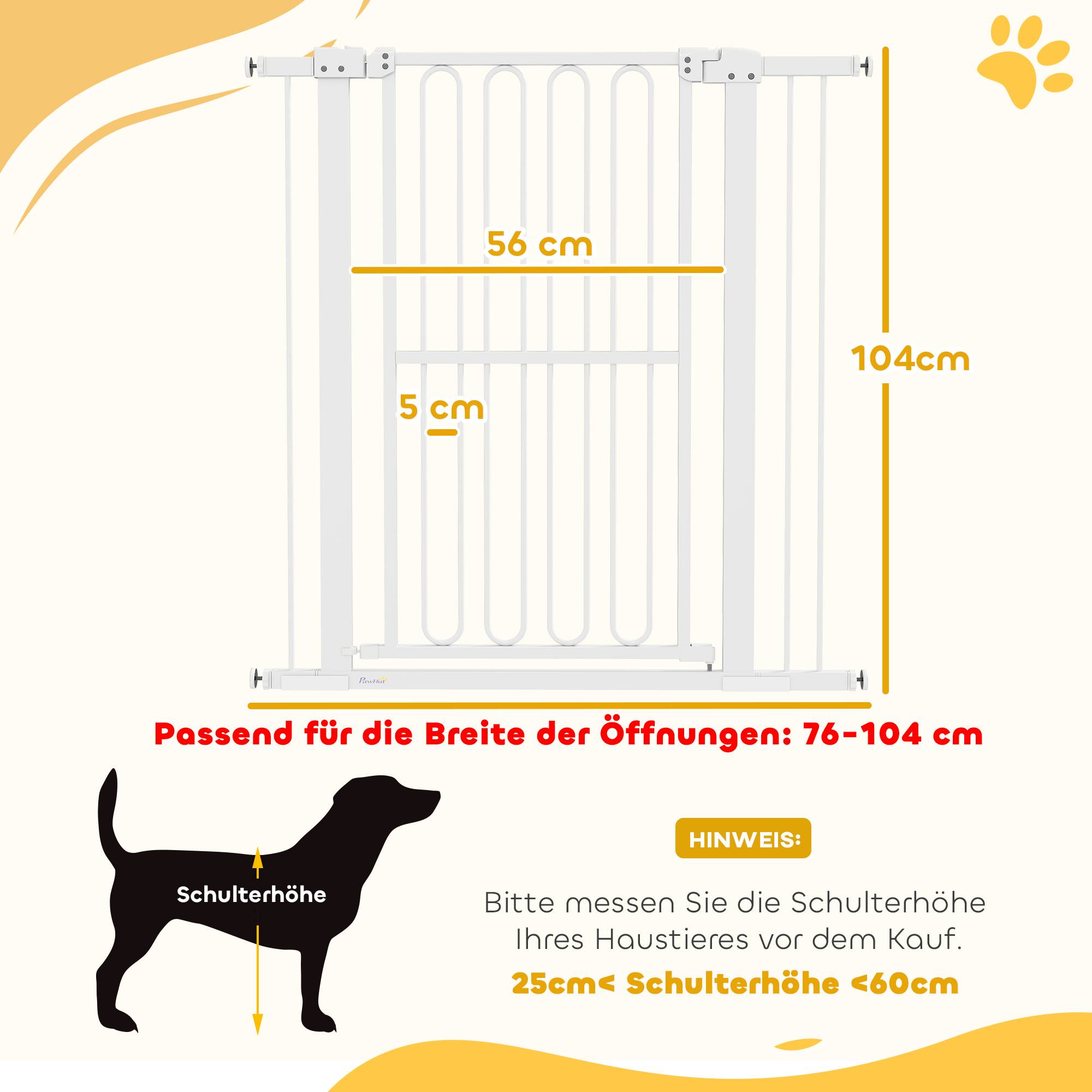 Sans Marque - Barrière de porte pour chien, 76-104 cm, sans perçage, pour escaliers - Image 5