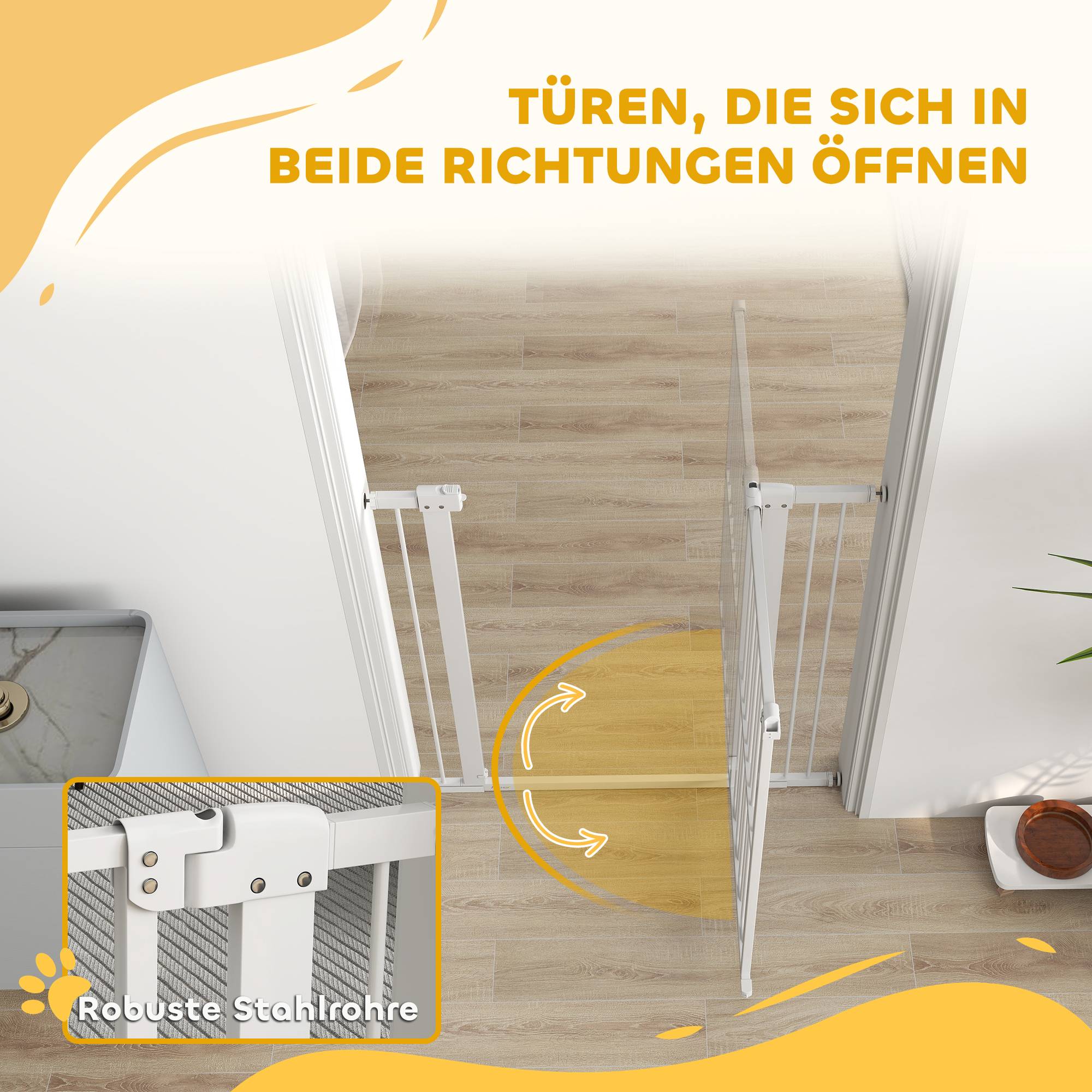 Sans Marque - Barrière de porte pour chien, 76-104 cm, sans perçage, pour escaliers - Image 9