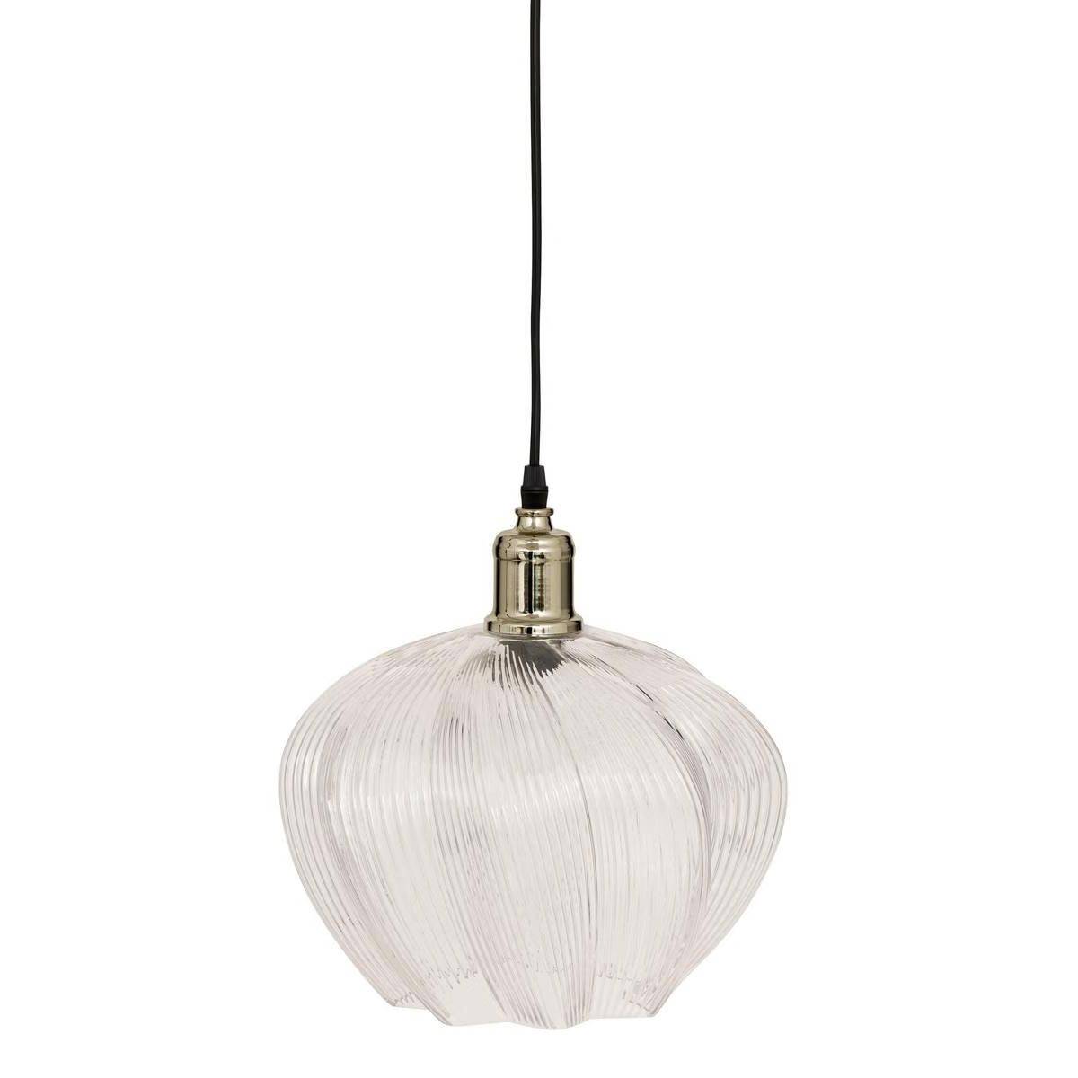 Lampe Suspension en Verre "Phylas" 37cm Transparent - Image 1