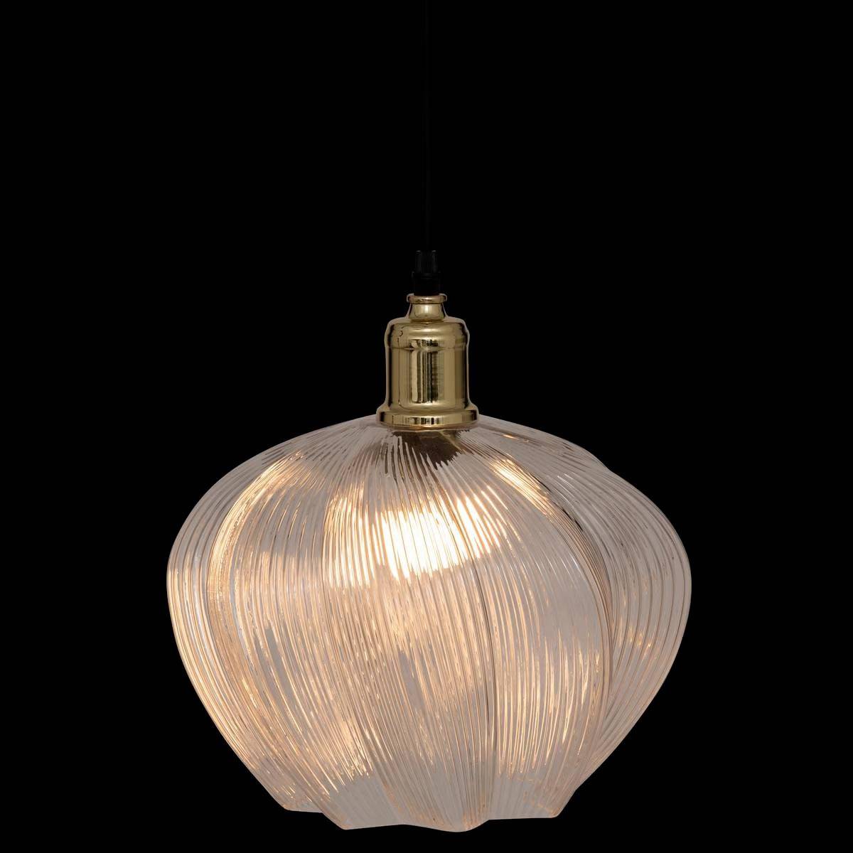 Lampe Suspension en Verre "Phylas" 37cm Transparent - Image 4