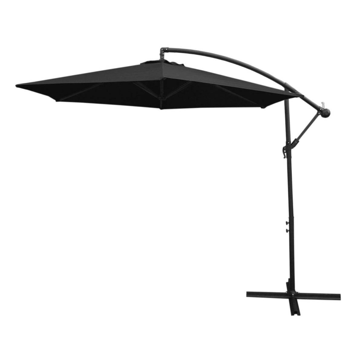 Monstershop - Parasol Cantilever Noir & Base Carrée 3m x 3m x 2.5m - Image 1