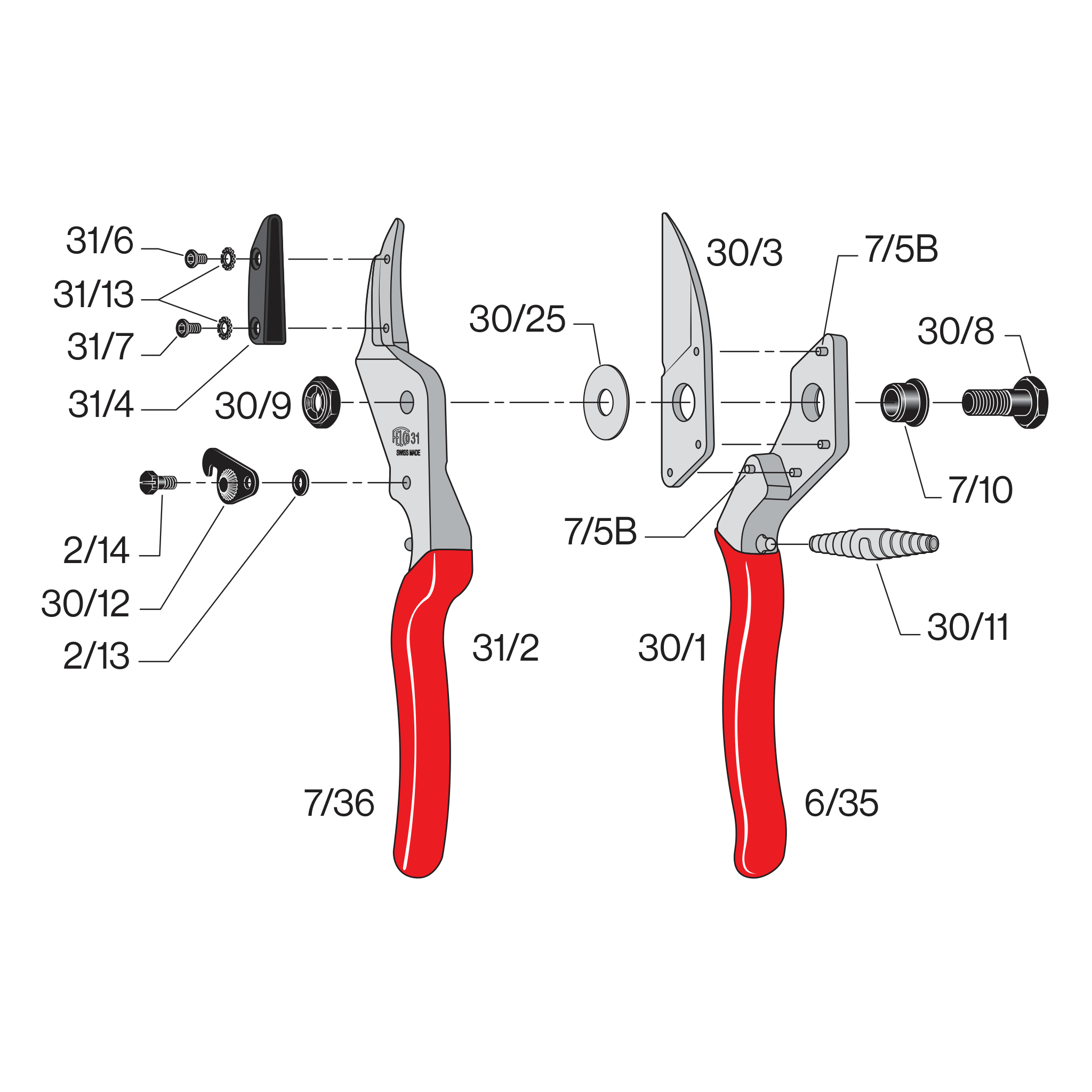 Felco - FELCO Sécateur à enclume n° 31 (Coupe Ø 25 mm, longueur 210 mm, pour grandes mains, avec enclume, pour droitiers et gauchers) FELCO 31 - Image 3