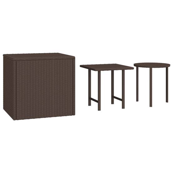 Table bois composite rotin marron 50 x 50 x 46 cm - Prolenta premium p333.9 - Image 1
