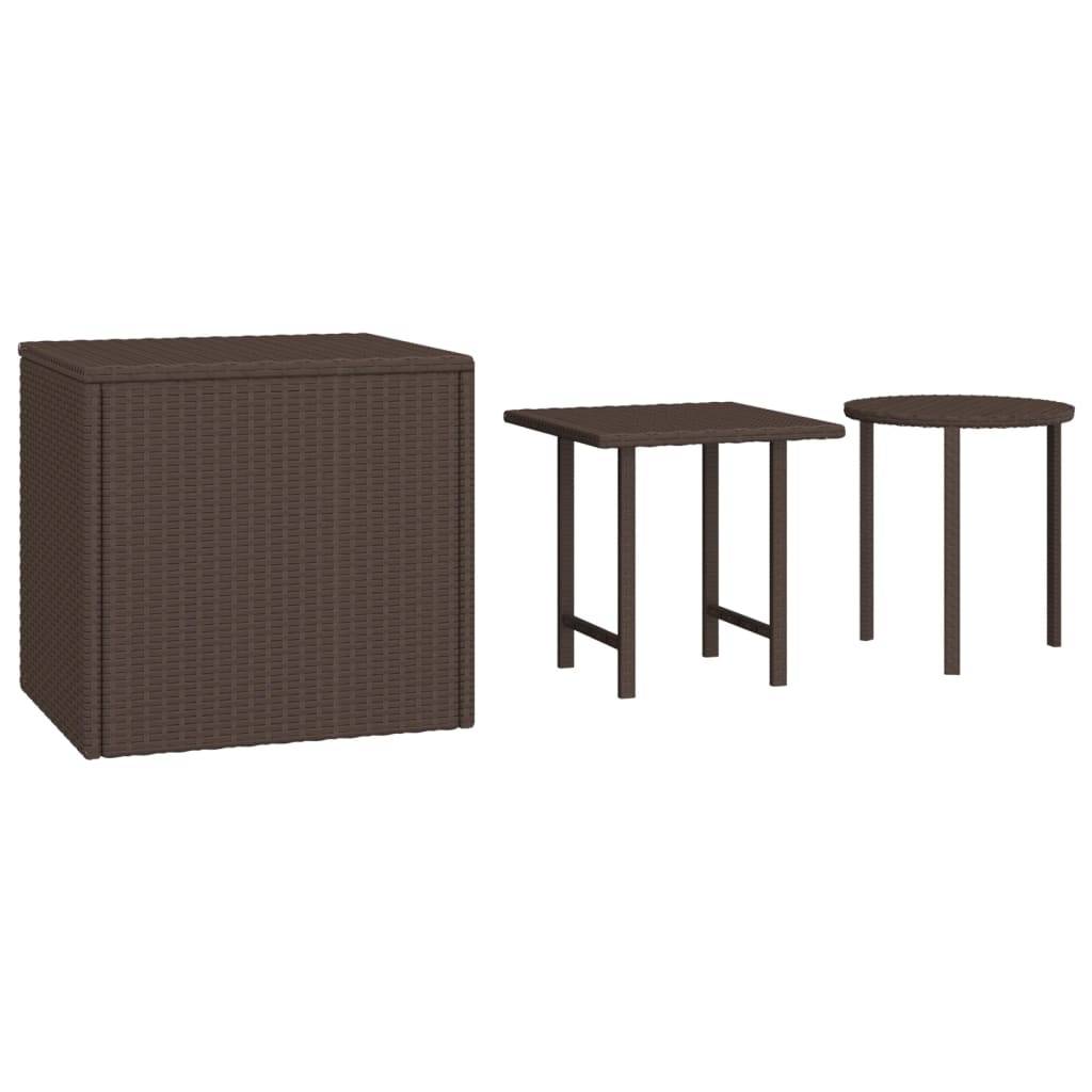 Table bois composite rotin marron  50 x 50 x 46 cm  - Prolenta premium p333.9 - Image 1