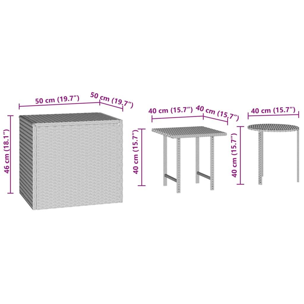Table bois composite rotin marron  50 x 50 x 46 cm  - Prolenta premium p333.9 - Image 7