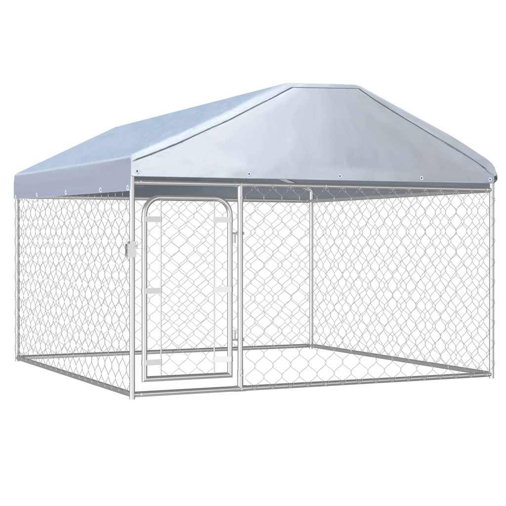 Vidaxl - Chenil extérieur avec toit pour chiens 200 x 200 x 135 cm vidaXL 144493 - Image 1