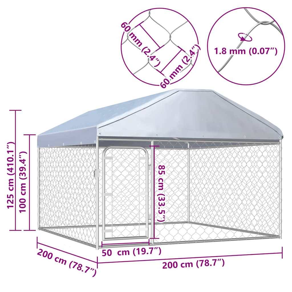 Vidaxl - Chenil extérieur avec toit pour chiens 200 x 200 x 135 cm vidaXL 144493 - Image 3