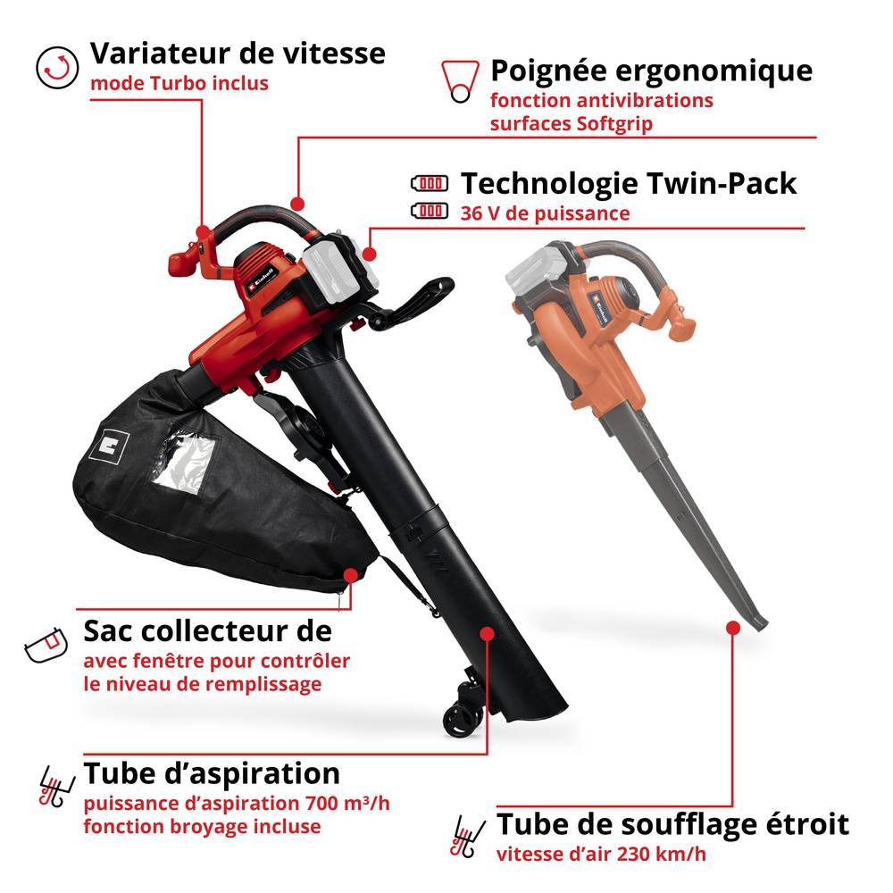 Einhell - Aspirateur souffleur GE-CL 36 Li E BL-Solo - sans batterie Einhell - Image 2
