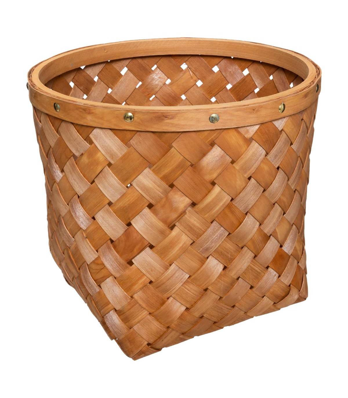 Set de 5 Paniers de rangement rond en Bois Clair - Image 3