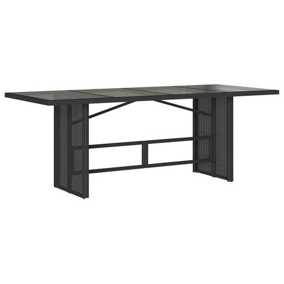 ComfortXL - Salon de Jardin Poly Rotin Noir 8 Places, 2 Fauteuils avec Repose-pieds, Table 190x80cm, Coussins Noirs – ComfortXL Outdoor Living - Image 10