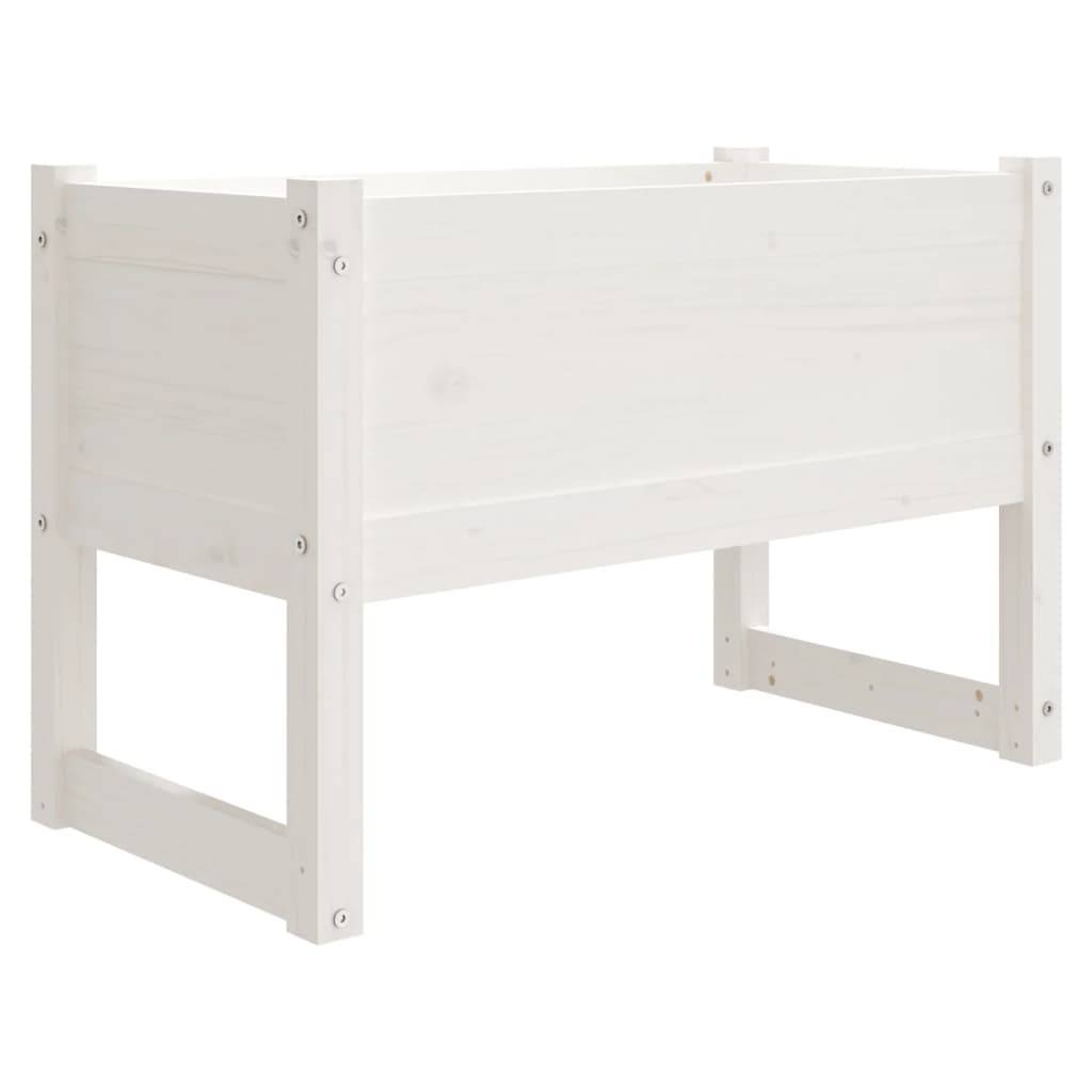 Jardinière - Bac à fleurs - Pot de fleurs Blanc 78x40x52 cm Bois massif de pin - Image 1
