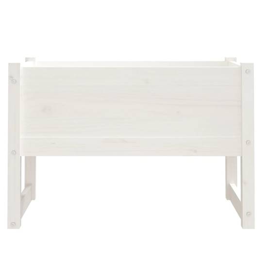 Jardinière - Bac à fleurs - Pot de fleurs Blanc 78x40x52 cm Bois massif de pin - Image 4
