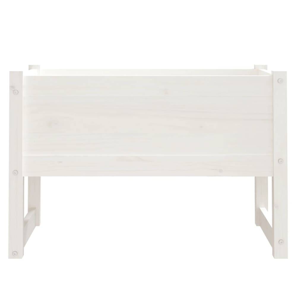 Jardinière - Bac à fleurs - Pot de fleurs Blanc 78x40x52 cm Bois massif de pin - Image 4